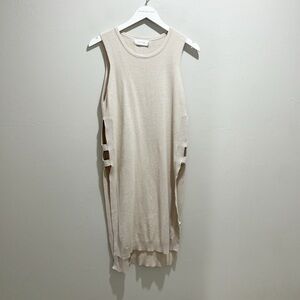 MER-SEA Women’s Birch Beige ANYWHERE Open Tunic Sleeveless Long Line Size S/M